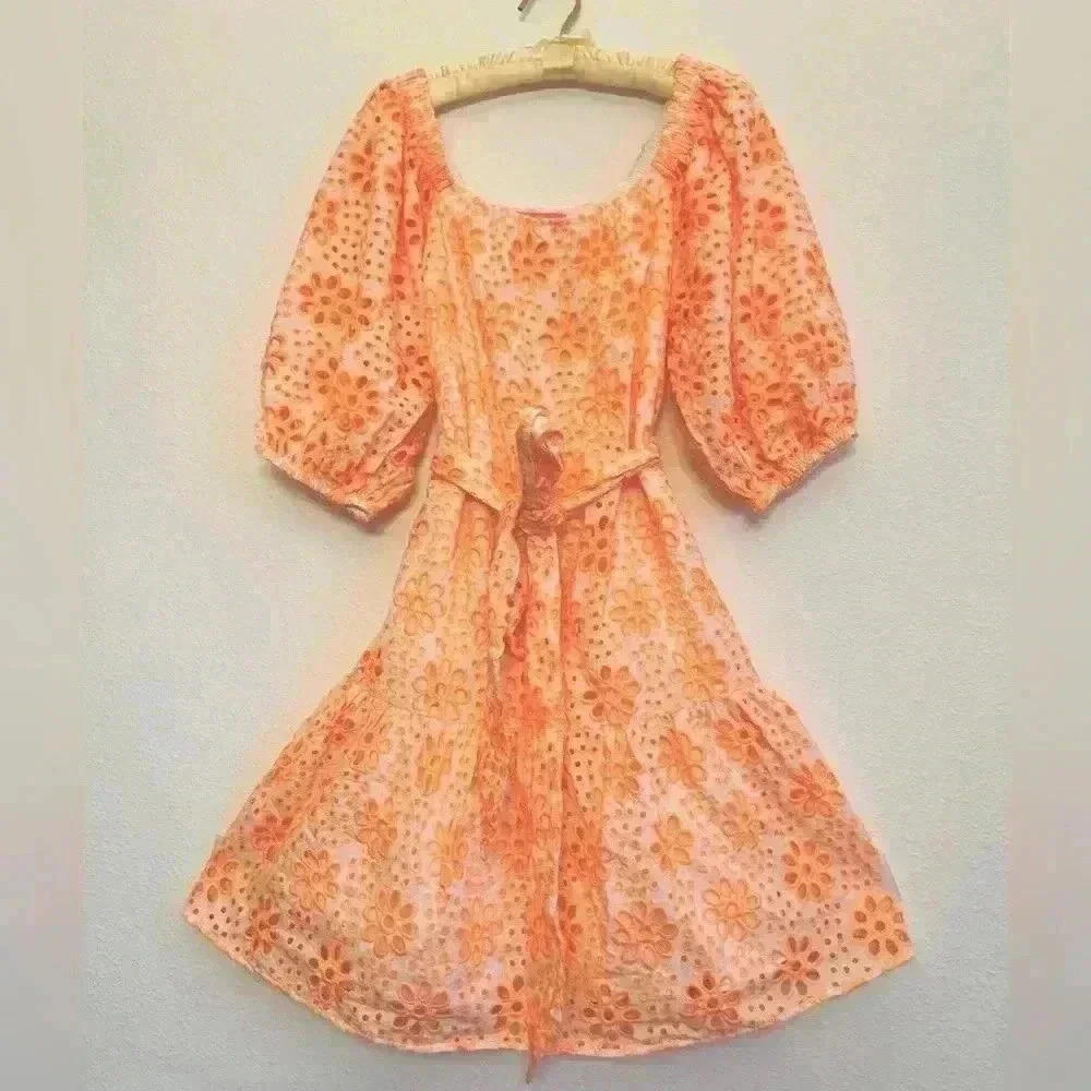 Lilly Pulitzer Kerrigan Dress in Cantaloupe Funflower Sz Medium - Picture 7 of 8